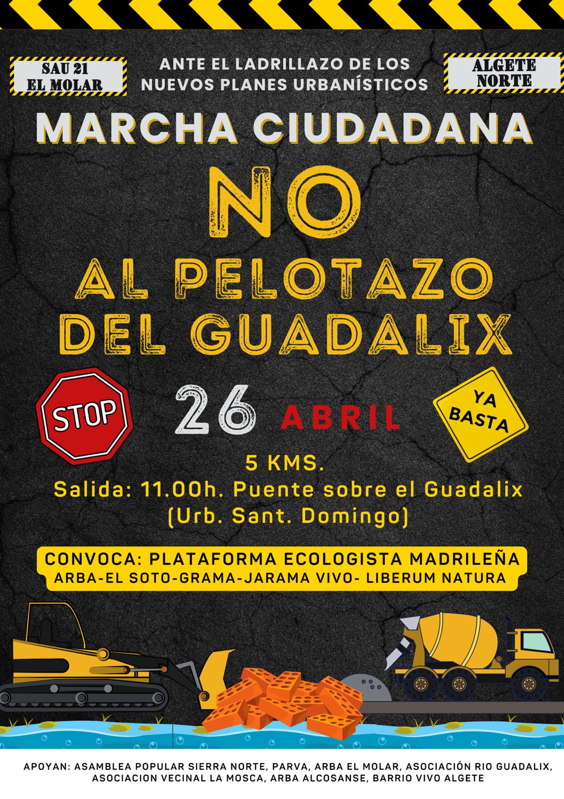 Cartel MARCHA EN DEFENSA DEL RÍO GUADALIX